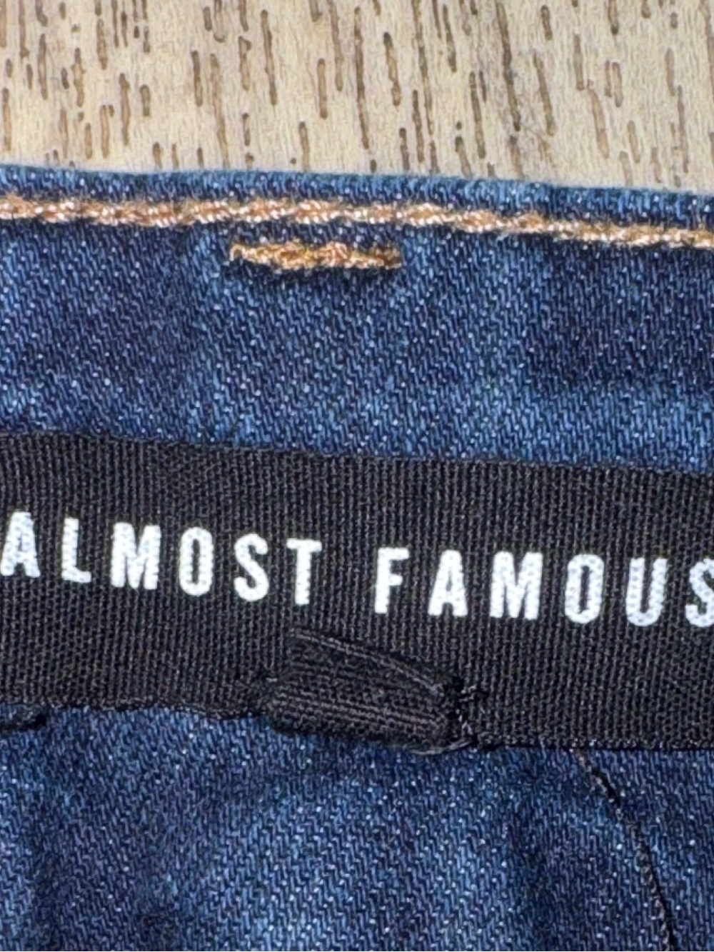 Almost Famous Men’s Blue Denim Jeans with Contrast Stitching